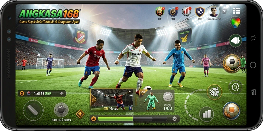 Screenshot gameplay menarik dari ANGKASA168 dengan aksi sepak bola yang seru.