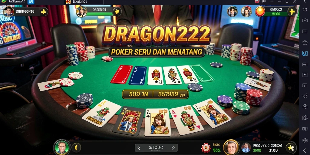 Tampilan permainan Poker yang mendebarkan dalam DRAGON222.