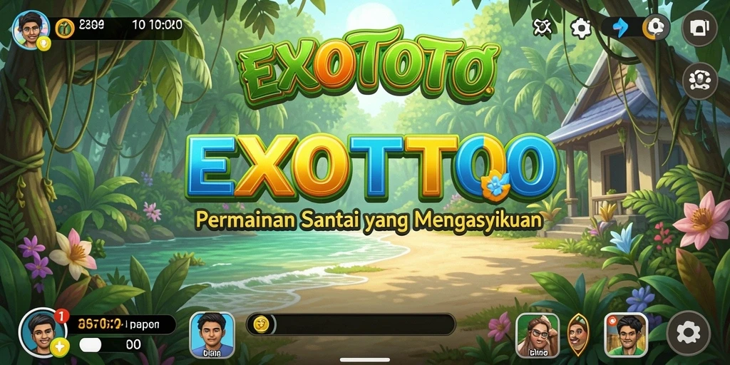 Tampilan gameplay EXOTOTO yang penuh warna dan mengasyikkan.