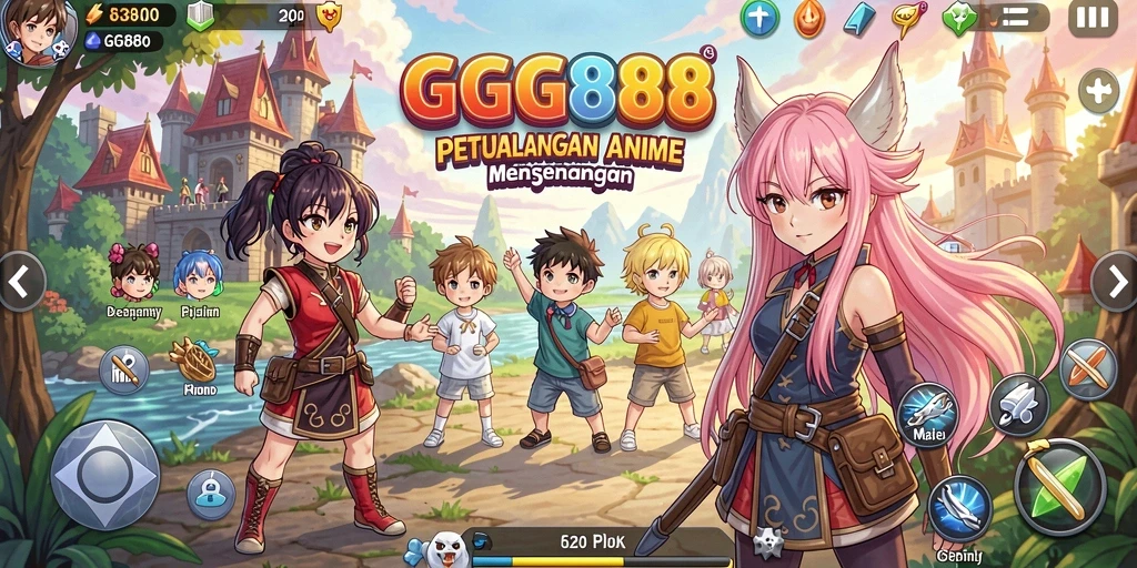 Screenshot GGG888 menampilkan aksi seru dalam permainan Anime.