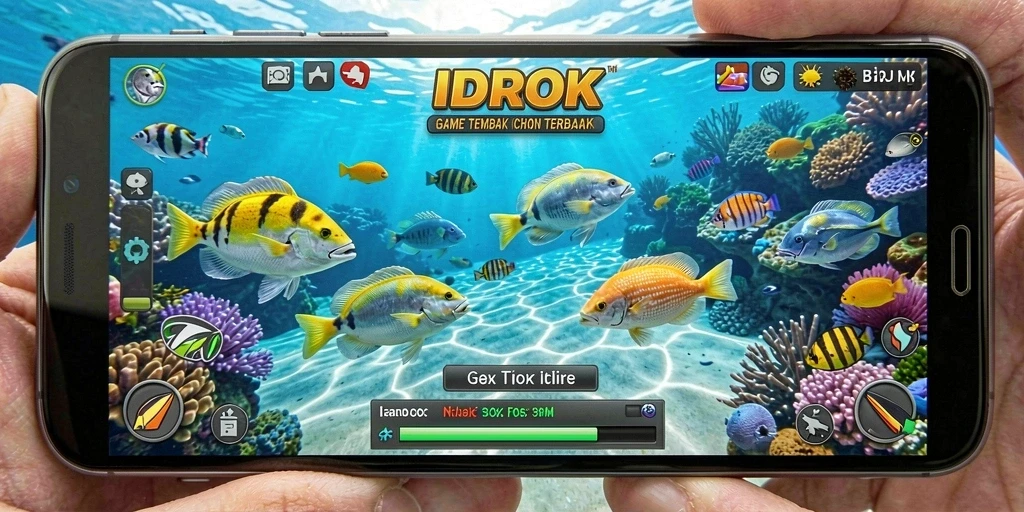 Screenshot gameplay IDROK menampilkan aksi Tembak Ikan yang seru.