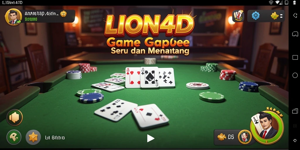 Tampilan gameplay Gaple yang menarik dan seru di LION4D.