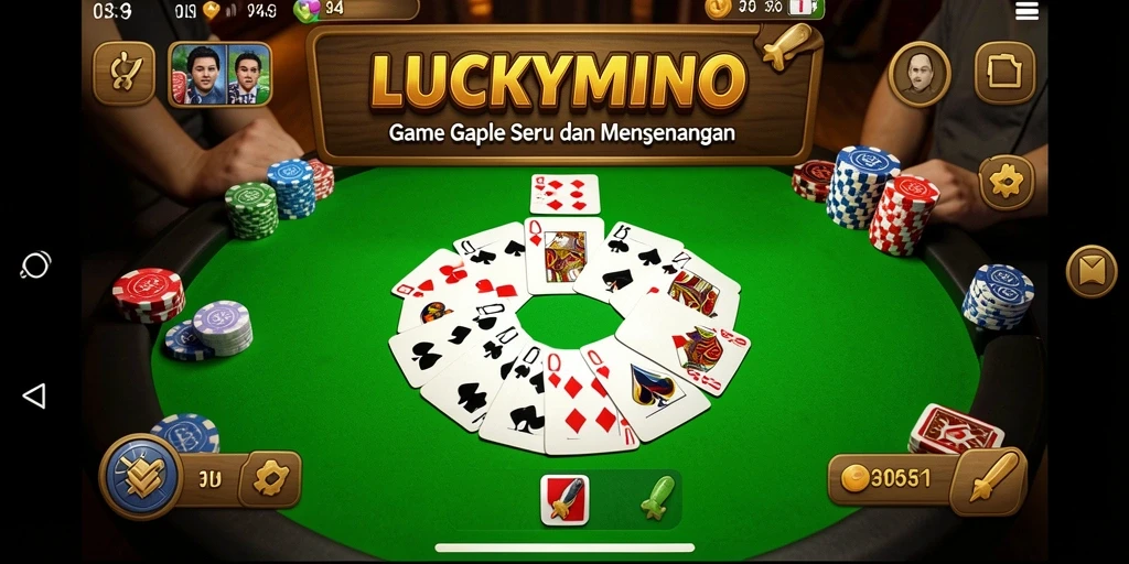 Tampilan gameplay LUCKYMINO yang seru dan interaktif.