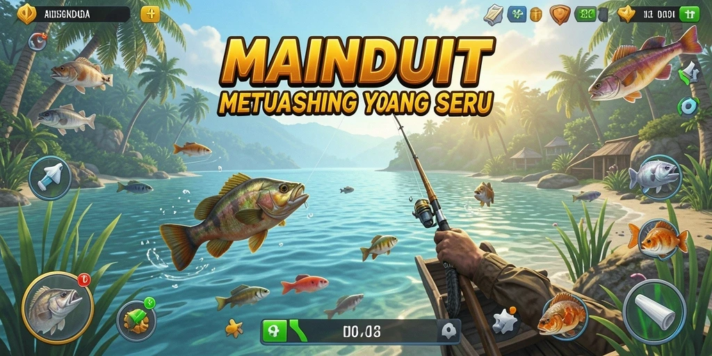 Screenshot gameplay <strong>MAINDUIT</strong> dengan grafis memancing yang menawan.