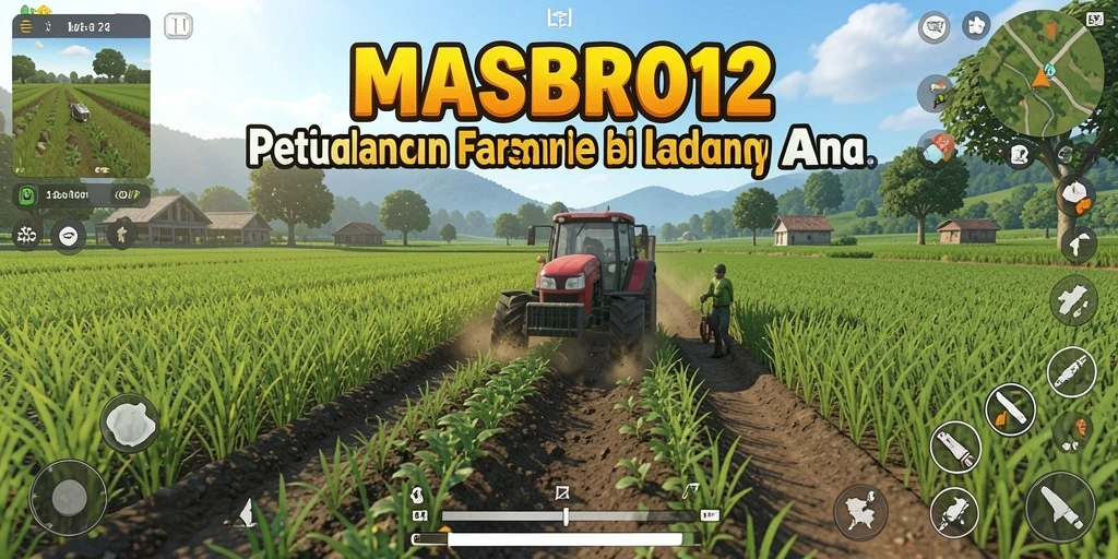 Tampilan gameplay <strong>MASBRO12</strong> saat bertani di ladang impian.