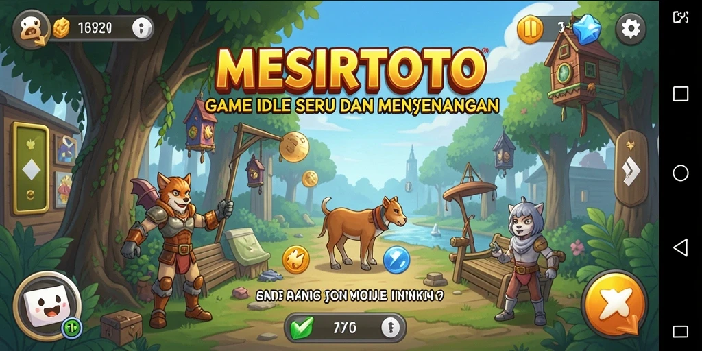 Tampilan gameplay <strong>MESIRTOTO</strong> yang menarik dengan karakter dan sumber daya.