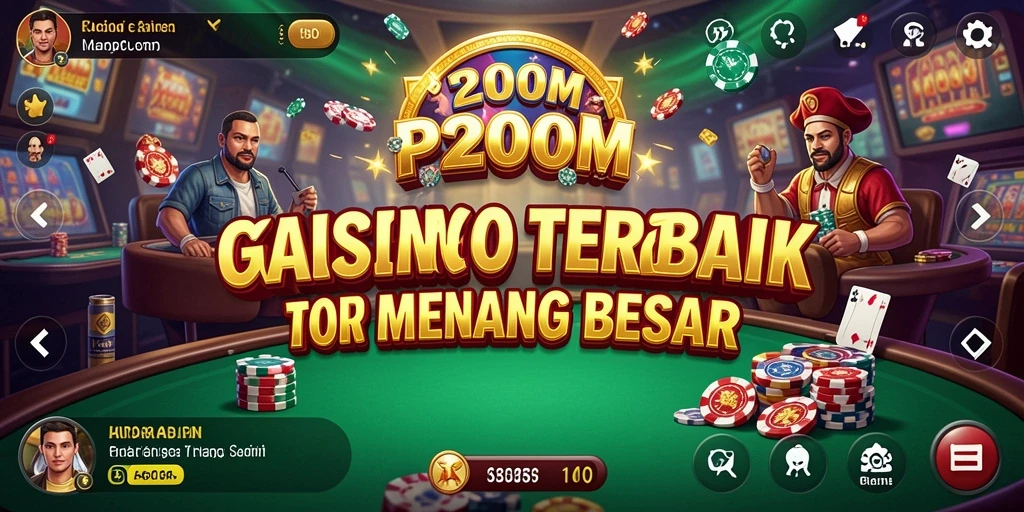 Tangkapan layar P200M menampilkan momen seru saat bermain slot kasino.