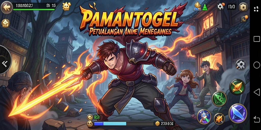 Tangkapan layar gameplay menunjukkan pertarungan karakter anime yang seru.