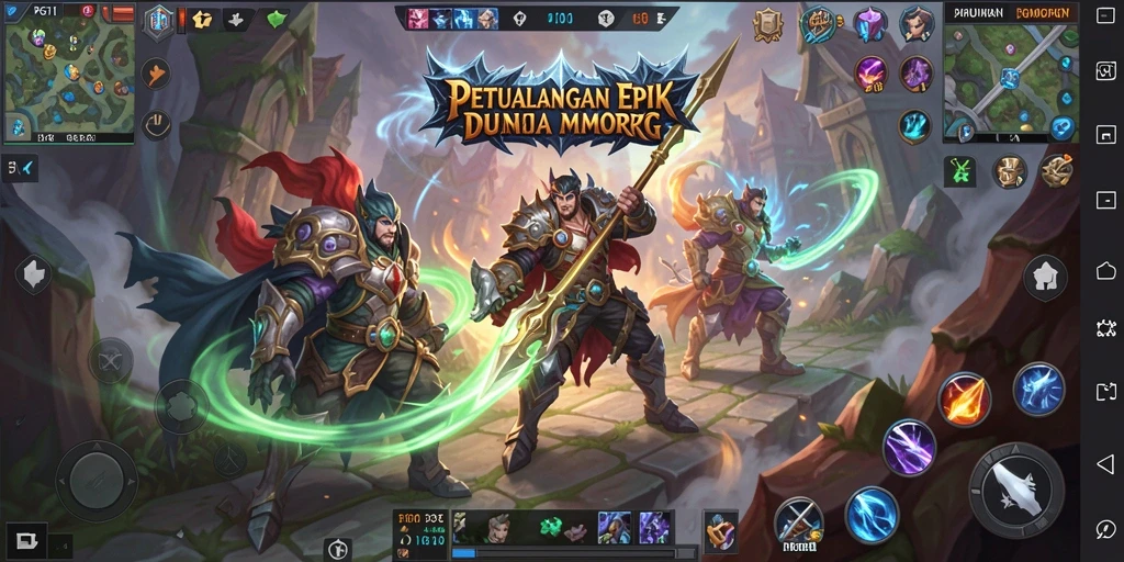 Screenshot gameplay PG11 menampilkan pertempuran seru di dunia MMORPG.