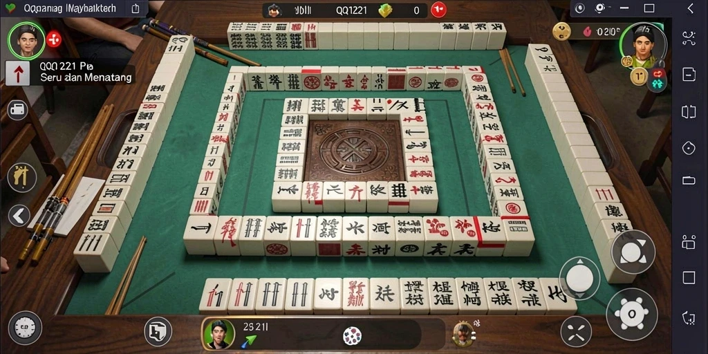 Tampilan menarik dari gameplay Mahjong dalam QQ1221 yang mengasyikkan.