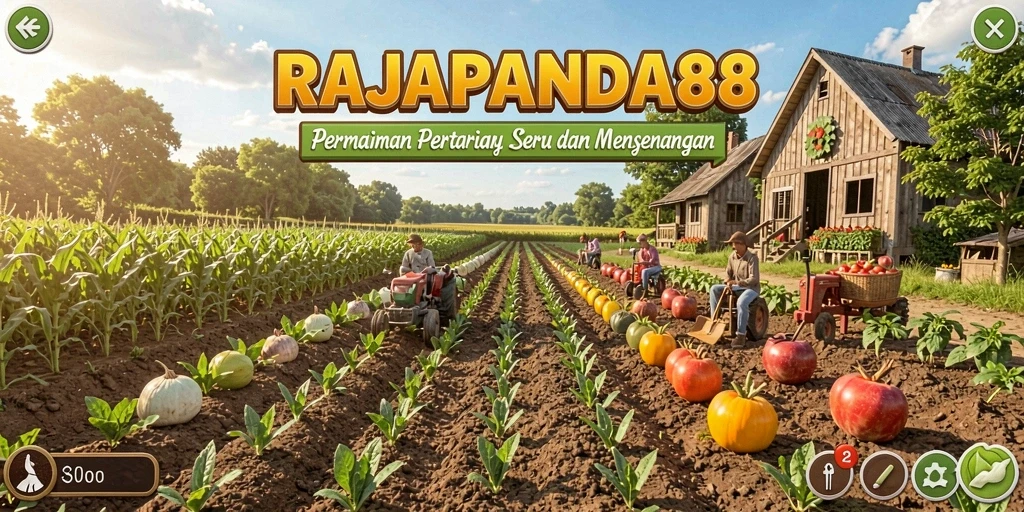 Tampilan gameplay RAJAPANDA88 yang menarik dalam dunia pertanian.