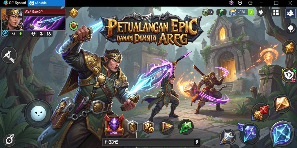 Screenshot gameplay RP55 menampilkan aksi pertarungan yang intens.