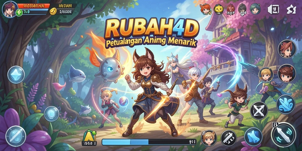 Tampilan screenshot RUBAH4D dengan karakter Anime yang penuh warna.