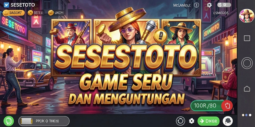 Screenshot gameplay SESETOTO yang menarik dengan simbol slot berwarna-warni.