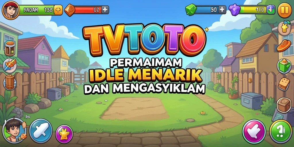 Tampilan gameplay utama dari TVTOTO yang menarik dan penuh warna.