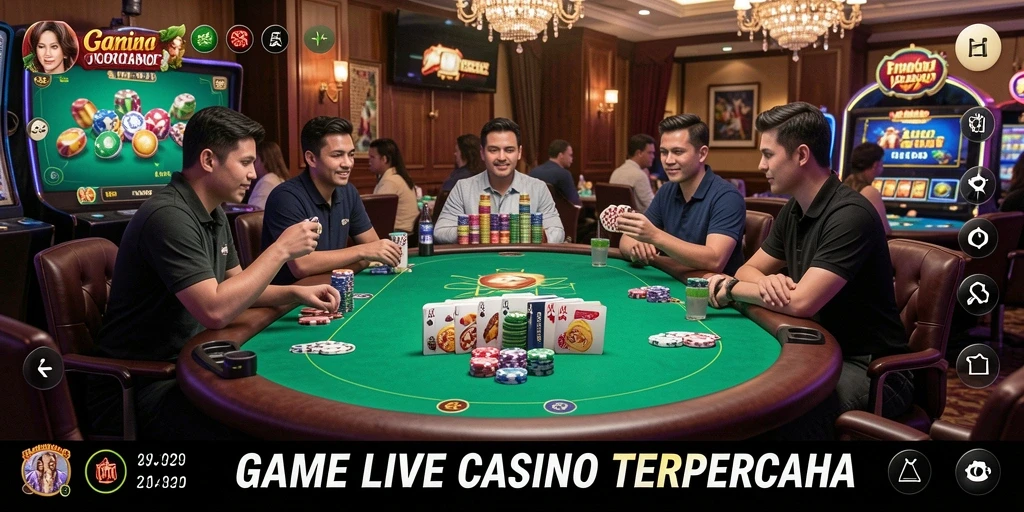 Screenshot utama V21 menampilkan gameplay Live Casino yang menarik.