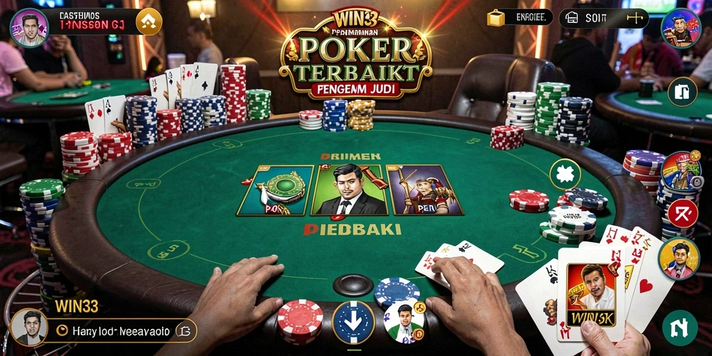 Tampilan gameplay Poker yang menarik dan kompetitif dalam WIN33.